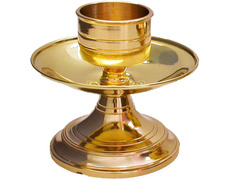 Candelero de mesa en bronce acabado sencillo