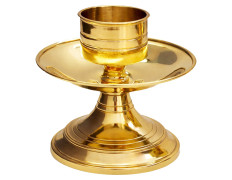 Candelero de mesa en bronce acabado sencillo