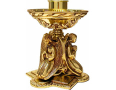 Candelero de mesa en bronce con Ángeles