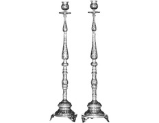 Candelero de pie fabricado en plata de ley cincelada