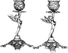 Candelero de plata de ley para mesa