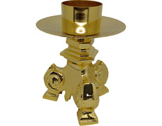 Candelero para altar con pie de bronce