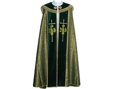 Añadir a la cesta Capa pluvial de tela brocada y terciopelo verde Capa pluvial de tela brocada y terciopelo verde