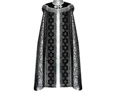 Capa pluvial negra con IHS bordado