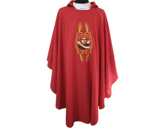 Casulla bordado Franciscano rojo
