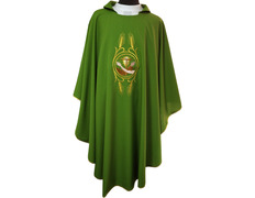 Casulla bordado Franciscano verde