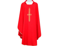 Casulla con Cruz bordada | Cuatro colores litúrgicos rojo