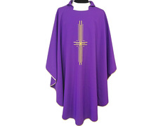 Casulla con Cruz bordada | Cuatro colores litúrgicos morado
