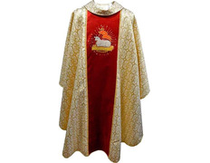 Casulla de tela brocada y terciopelo