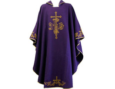 Añadir a la cesta Casulla de poliéster con Cruces bordadas morado Casulla de poliéster con Cruces bordadas morado