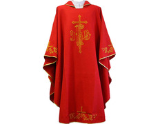 Añadir a la cesta Casulla de poliéster con Cruces bordadas rojo Casulla de poliéster con Cruces bordadas rojo
