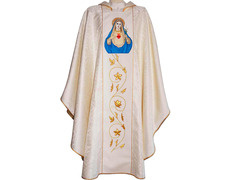 Casulla con Sagrado Corazón de María bordado