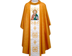 Casulla de lana y lúrex con estolón central bordado