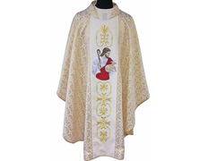 Casulla brocada del Buen Pastor beige