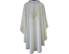 Casulla barata con estola lisa beige