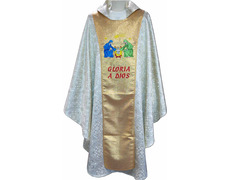 Añadir a la cesta Casulla beige con estolón dorado para Navidad Casulla beige con estolón dorado para Navidad