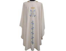 Añadir a la cesta Casulla sacerdotal mariana | Bordado monograma y flores Casulla sacerdotal mariana | Bordado monograma y flores