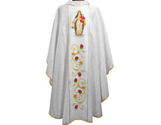 Casullas marianas bordadas | Celebración Virgen del Carmen blanco
