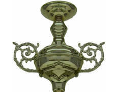 Juego de dos ciriales procesionales dorado