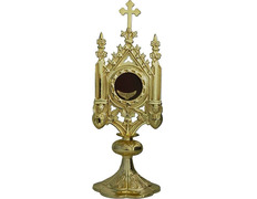 Relicario - custodia gótica de metal dorado
