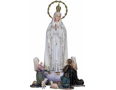 Virgen de Fátima con los tres pastores