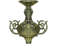 Juego de dos ciriales para procesión dorado