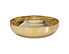 Copón patena de metal con baño dorado | 12 cm.