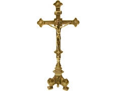 Crucifijo de mesa fabricado en bronce