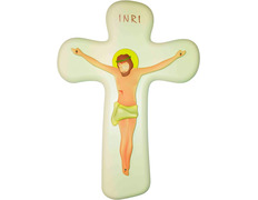 Crucifijo de pared infantil blanco