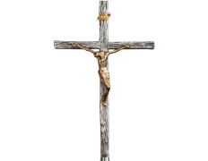 Cruz parroquial de fundición con varal