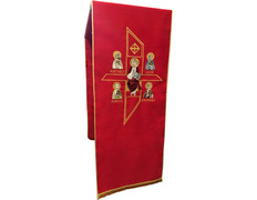 Añadir a la cesta Cubre ambón | Bordado Pantocrátor y Cuatro Evangelistas rojo Cubre ambón | Bordado Pantocrátor y Cuatro Evangelistas rojo
