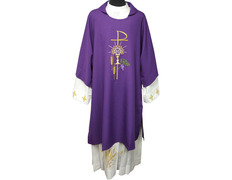 Dalmática de poliéster en los 4 colores litúrgicos morado