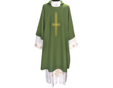 Dalmática en los cuatro colores litúrgicos con Cruz verde