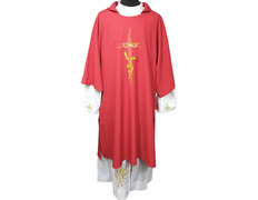 Dalmática en los cuatro colores litúrgicos rojo
