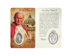 Estampa de San Juan Pablo II con medalla