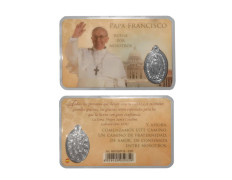 Estampa del Papa Francisco con medalla | Amarilla
