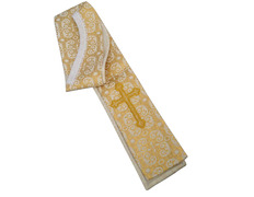 Estola fabricada en brocado oro y beige