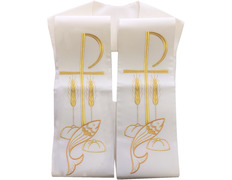 Añadir a la cesta Estola de cura con bordado en hilo dorado beige Estola de cura con bordado en hilo dorado beige