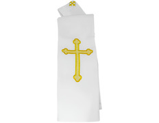 Estola con Cruz bordada | Cuatro colores blanco