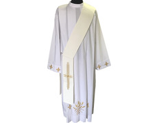 Estola para diácono | Bordado Cruz dorada beige