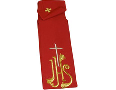 Estola con IHS y Cruz bordada rojo