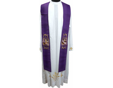 Estola sacerdotal con bordado franciscano morado