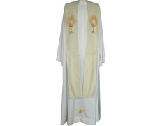 Estola de viscosa decorado con cáliz beige