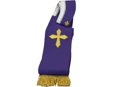 Estola con Cruces y fleco dorado morado