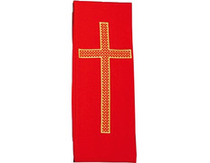 Estolón con Cruz dorada bordada rojo