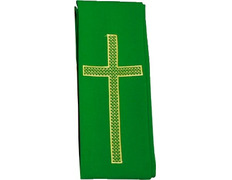 Estolón con Cruz dorada bordada verde