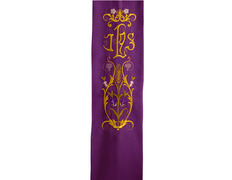 Estolón de terlenka con bordado doble especial de IHS morado