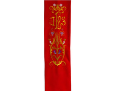 Estolón de terlenka con bordado doble especial de IHS rojo