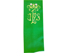 Estolón en los cuatro colores litúrgicos con IHS bordado verde