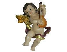 Ángel con mandolina fabricado en marmolina